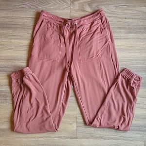 RW & CO Dusty Rose Drawstring Elastic Waist Soft Joggers Size Small